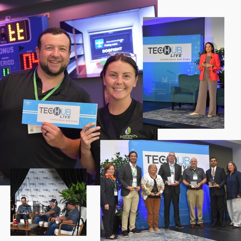 Tech Hub LIVE 2025 Event Photos of Attendee networking, the day 1 welcome party, live podcast coverage, Award winners, and more!